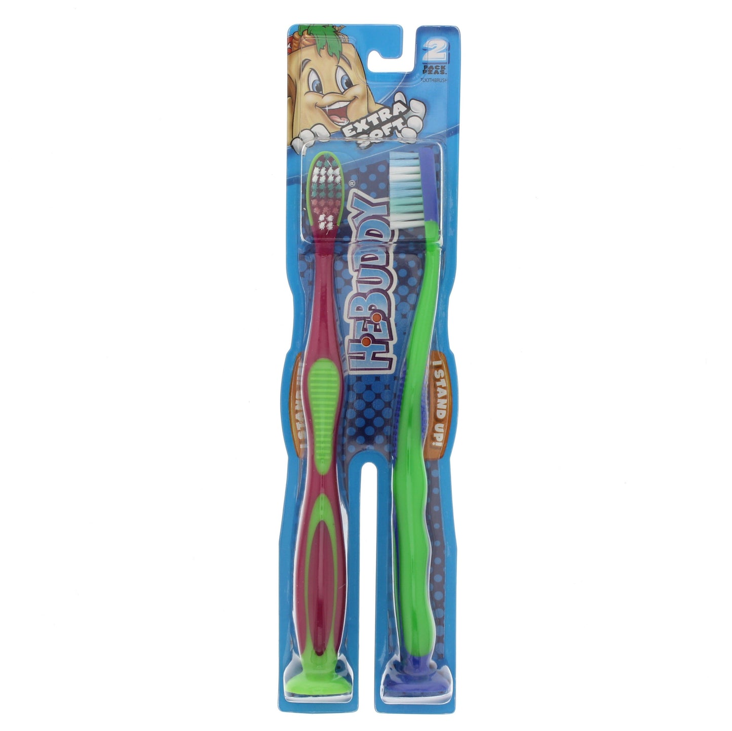 H-E-Buddy Kids Extra Soft Stand Up Toothbrushes - Colors May Vary