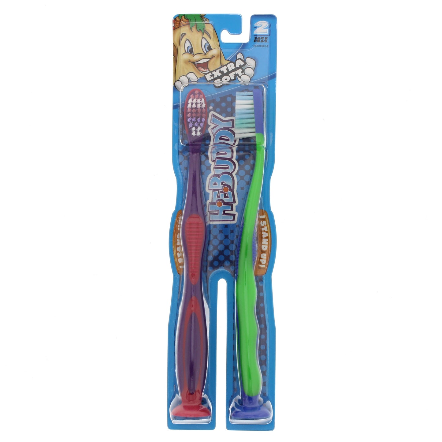 H-E-Buddy Kids Extra Soft Stand Up Toothbrushes - Colors May Vary