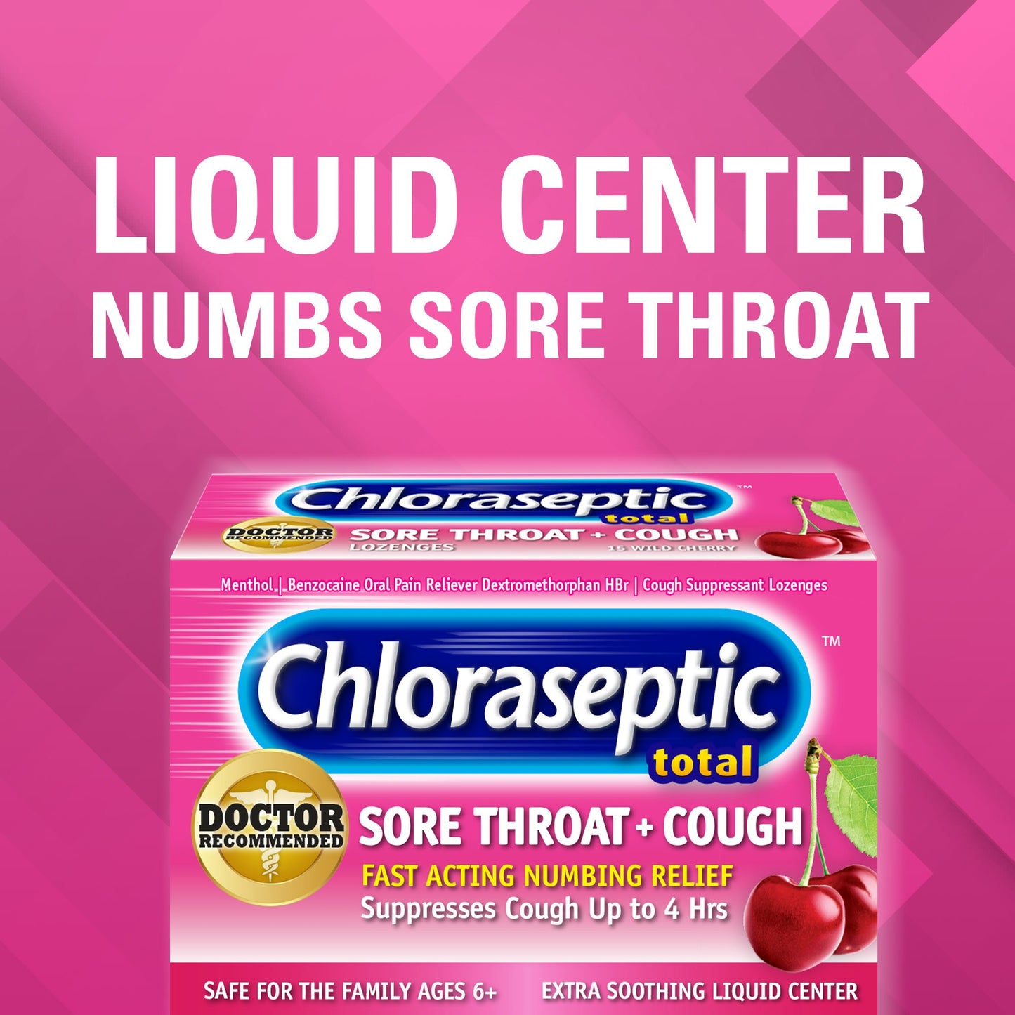 Chloraseptic Sore Throat Lozenges + Cough - Wild Cherry