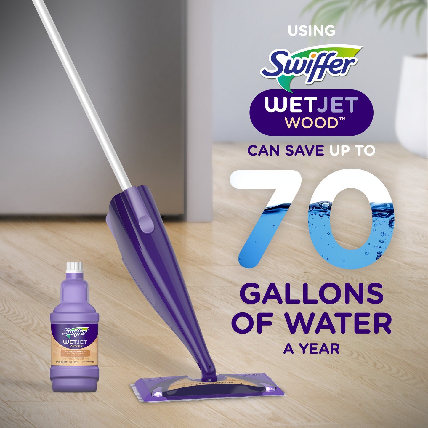 Swiffer WetJet Spray Mop Quickdry Formula Liquid Wood Floor Cleaner Refill