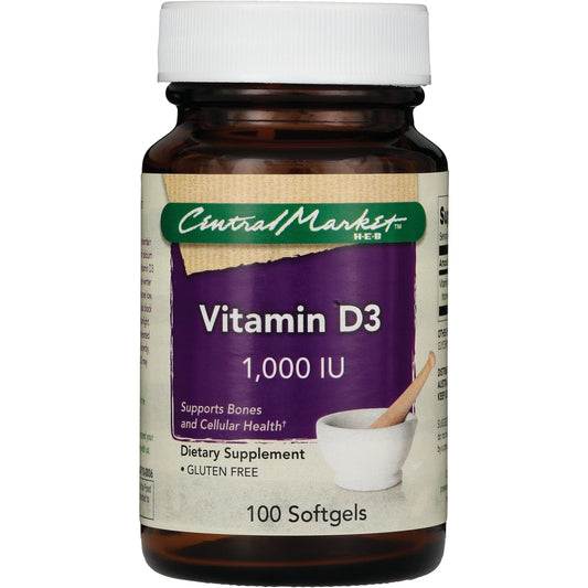 Central Market Vitamin D3 1000 IU Softgels