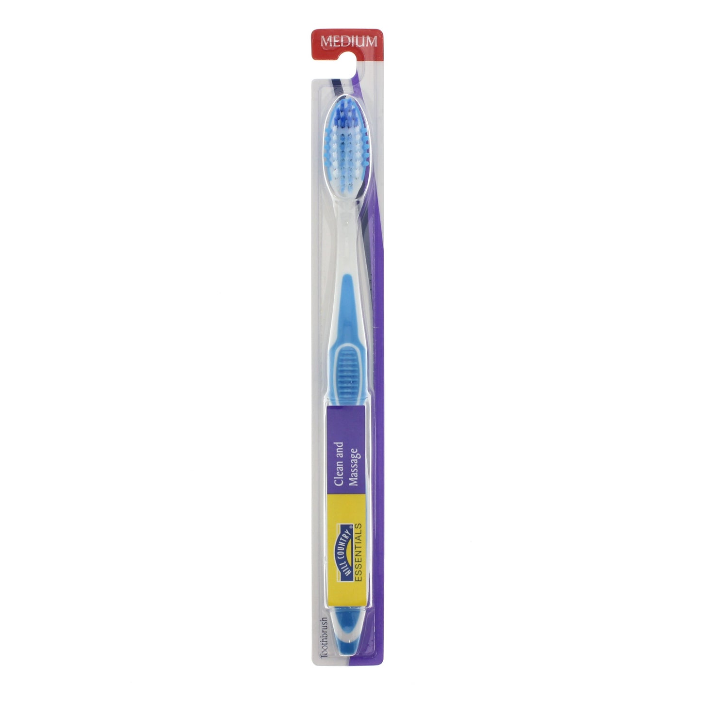 Hill Country Essentials Clean and Massage Medium Toothbrush - Colors May Vary