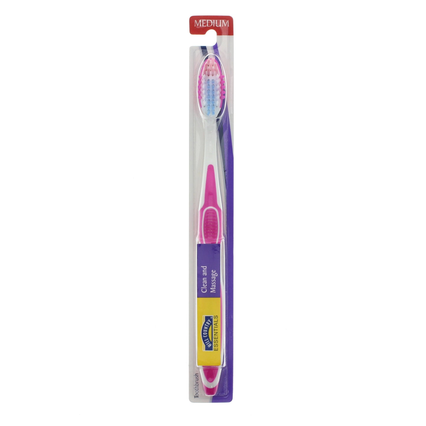 Hill Country Essentials Clean and Massage Medium Toothbrush - Colors May Vary