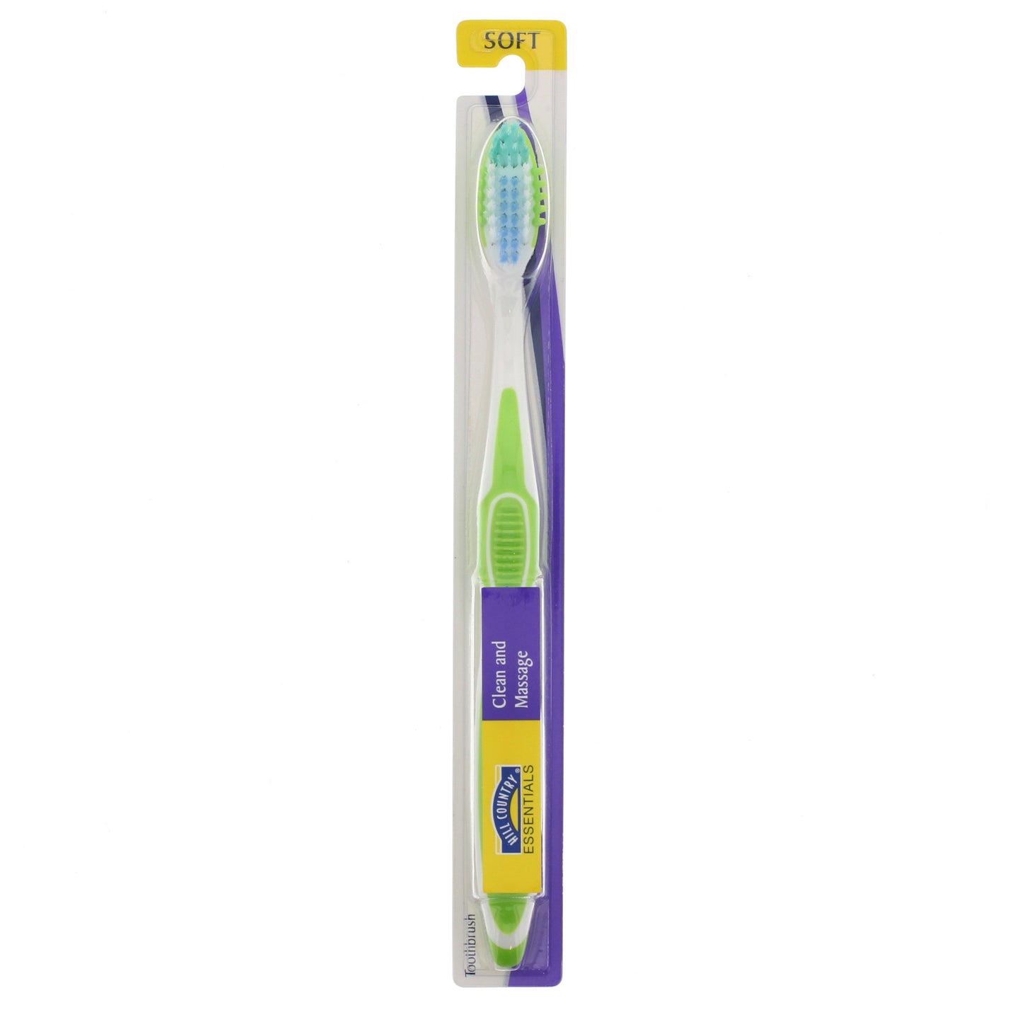 Hill Country Essentials Clean and Massage Soft Toothbrush - Colors May Vary