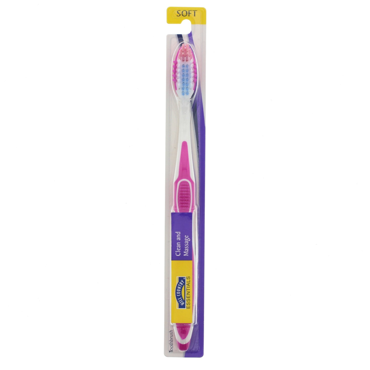 Hill Country Essentials Clean and Massage Soft Toothbrush - Colors May Vary