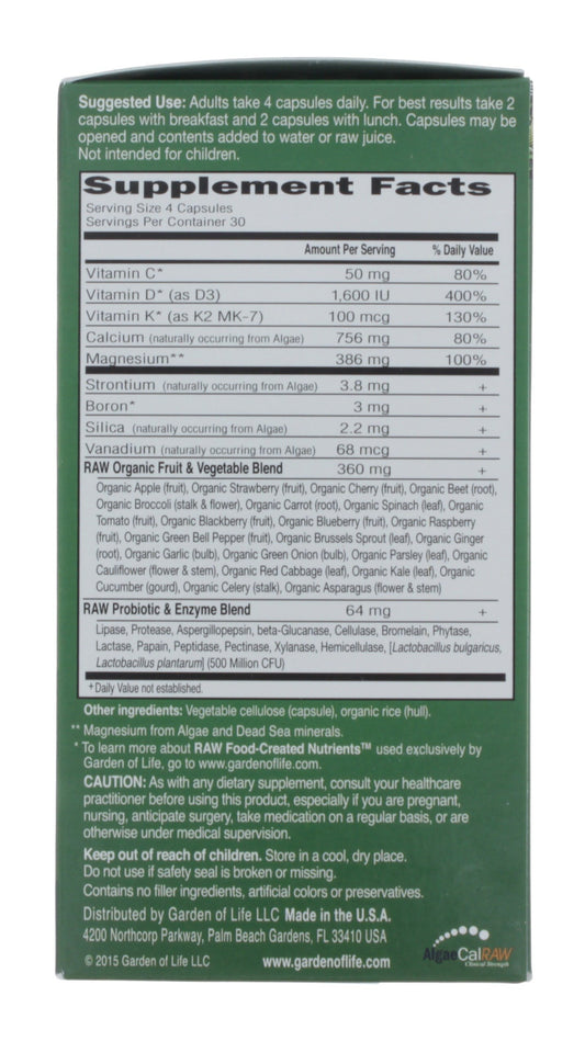 Garden of Life Vitamin Code Raw Calcium Capsules