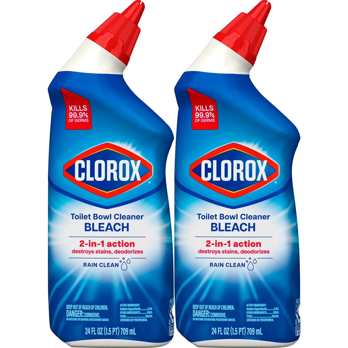 Clorox Rain Clean Toilet Bowl Cleaner with Bleach Value Pack