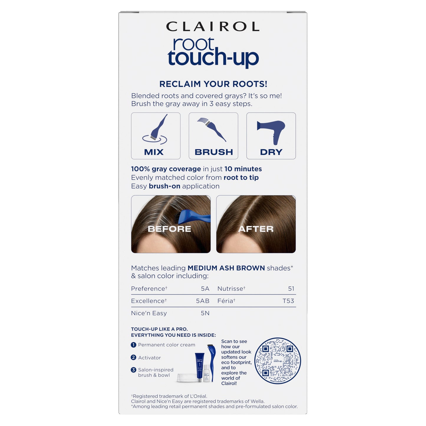 Clairol Nice 'N Easy Root Touch-Up Hair Color - 5A Medium Ash Brown Shades