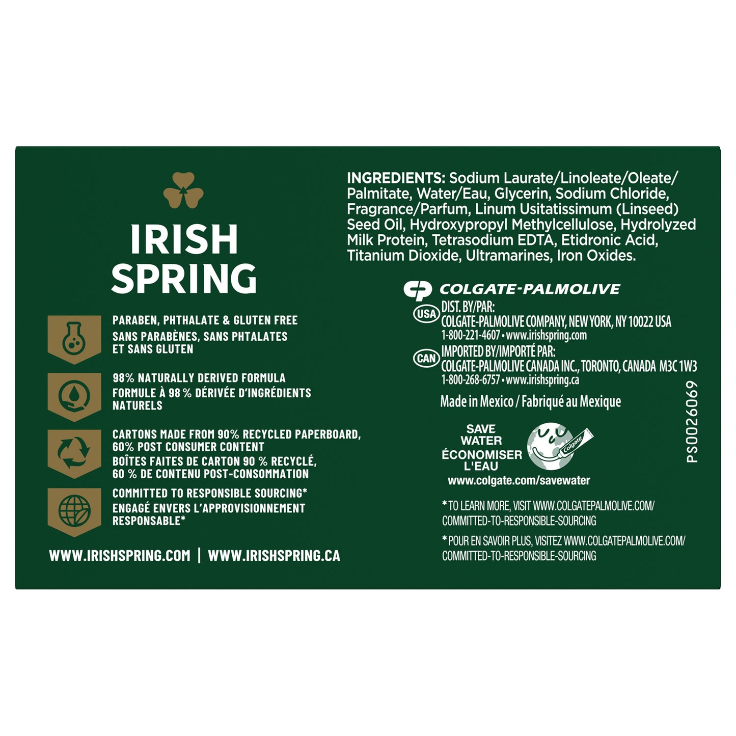 Irish Spring Deodorant Bar Soap for Men - Moisture Blast