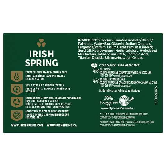 Irish Spring Deodorant Bar Soap for Men - Moisture Blast