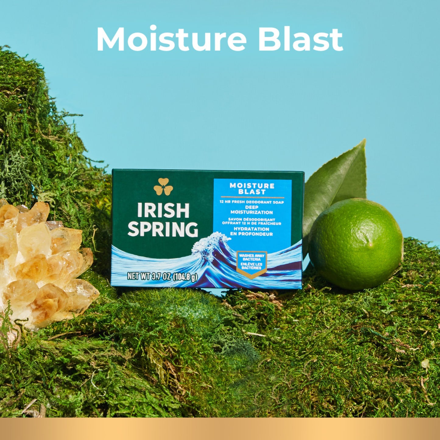 Irish Spring Deodorant Bar Soap for Men - Moisture Blast