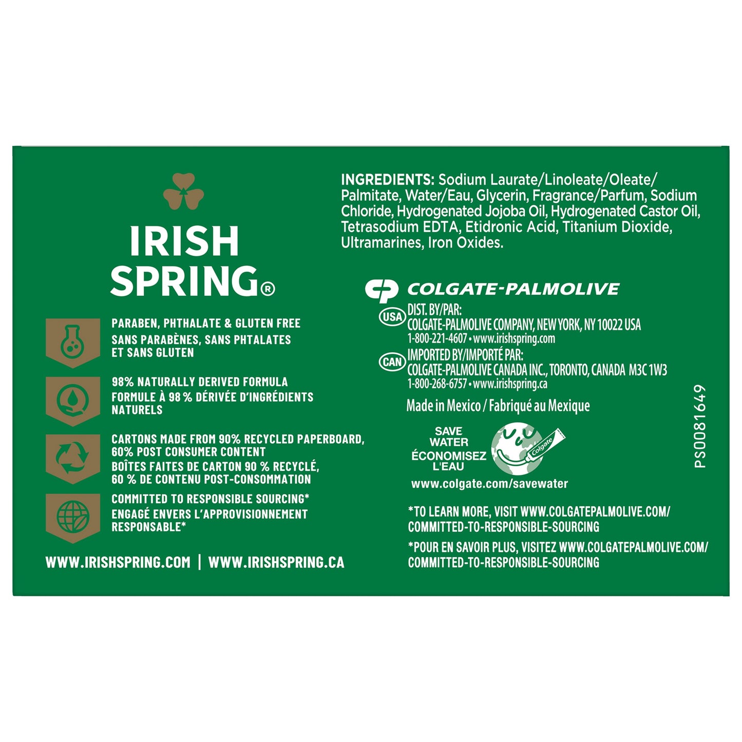 Irish Spring Active Scrub Deodorant Bar Soap for Men