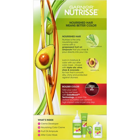 Garnier Nutrisse Ultra Color Nourishing Bold Permanent Hair Color Creme R2 Medium Intense Auburn