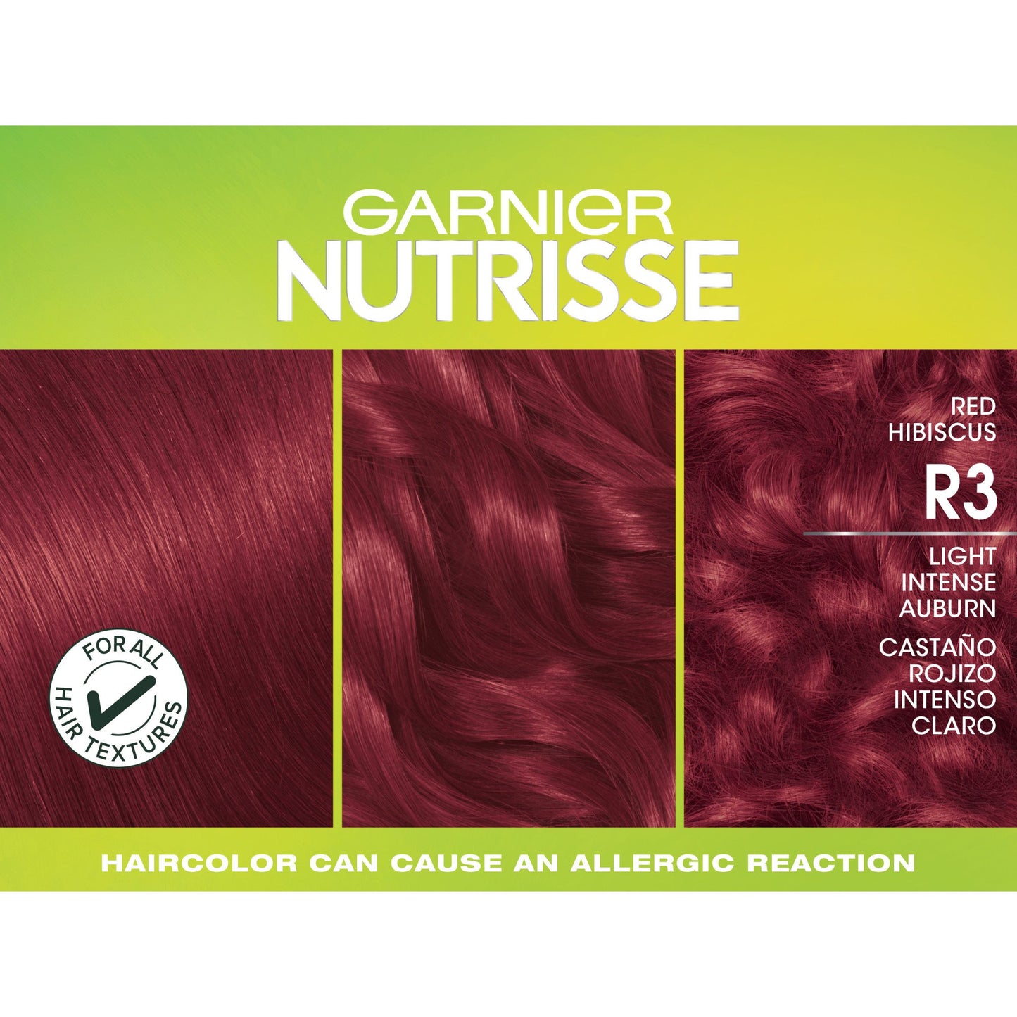 Garnier Nutrisse Ultra Color Nourishing Bold Permanent Hair Color Creme R3 Light Intense Auburn