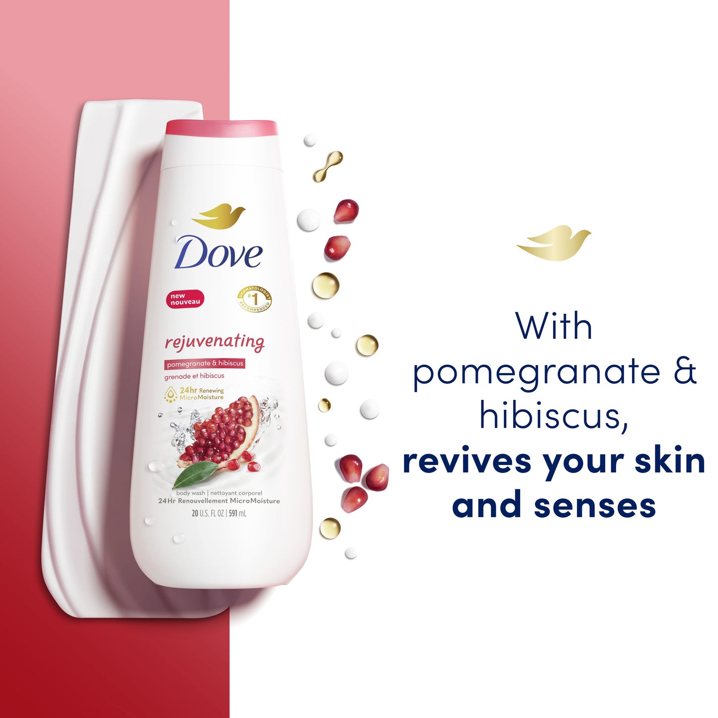 Dove Body Wash - Rejuvenating Pomegranate & Hibiscus
