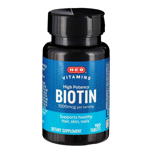 H-E-B Vitamins High Potency Biotin 1,000 mcg Tablets