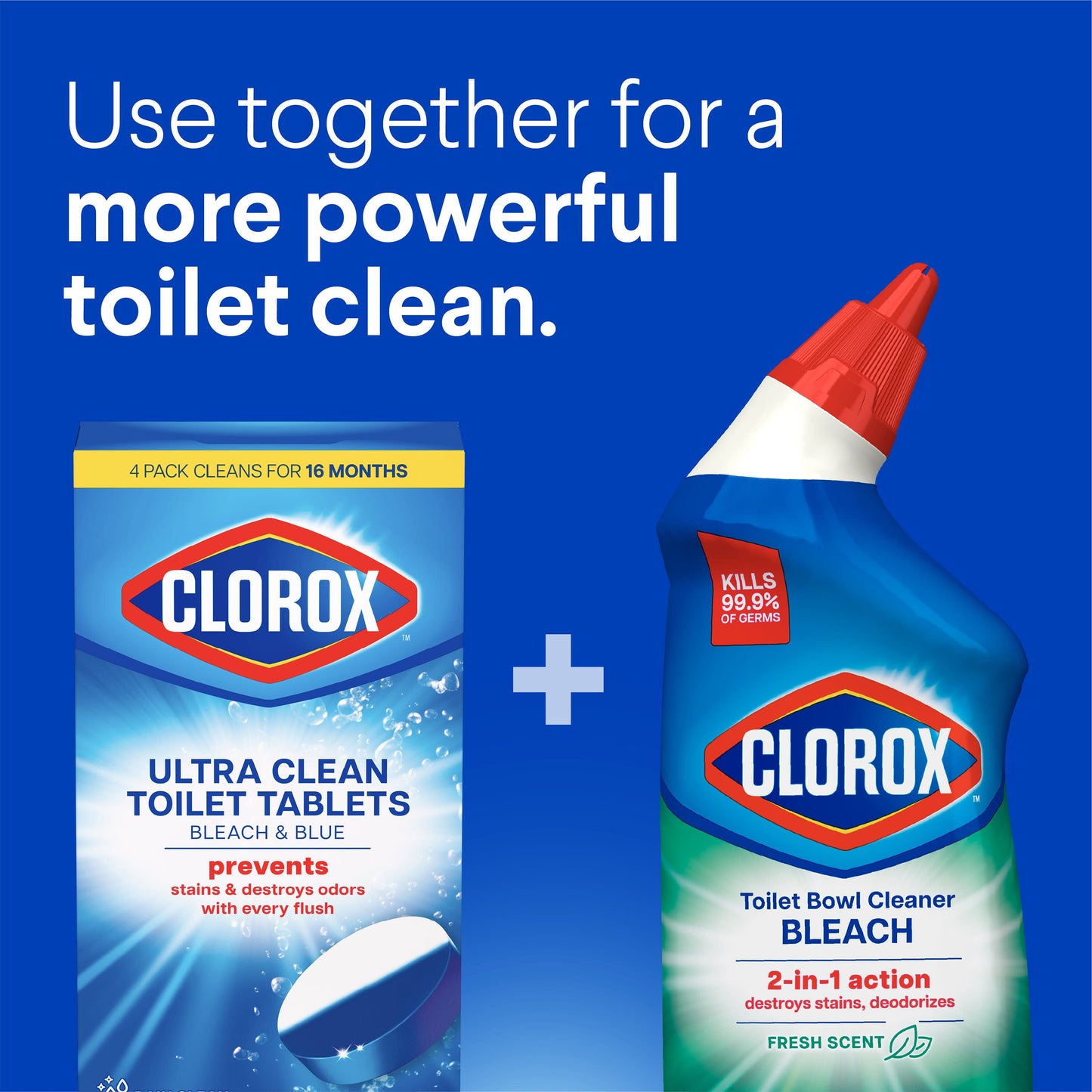 Clorox Ultra Clean Toilet Tablets Bleach & Blue - Rain Clean Scent