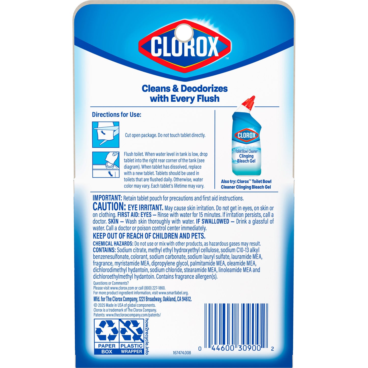 Clorox Ultra Clean Toilet Tablets Bleach & Blue - Rain Clean Scent