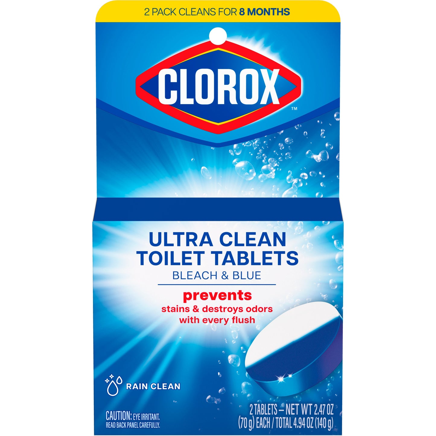 Clorox Ultra Clean Toilet Tablets Bleach & Blue - Rain Clean Scent