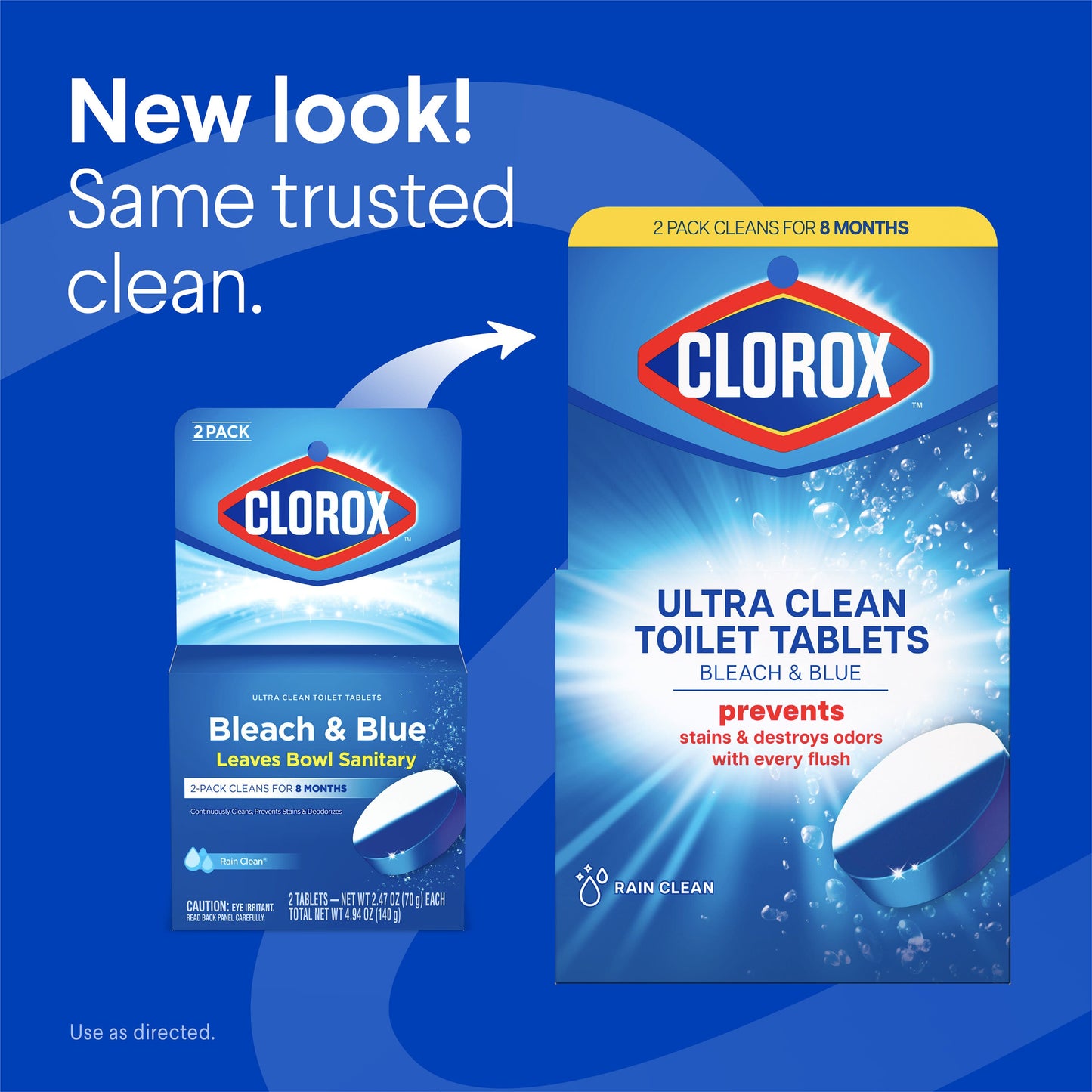 Clorox Ultra Clean Toilet Tablets Bleach & Blue - Rain Clean Scent