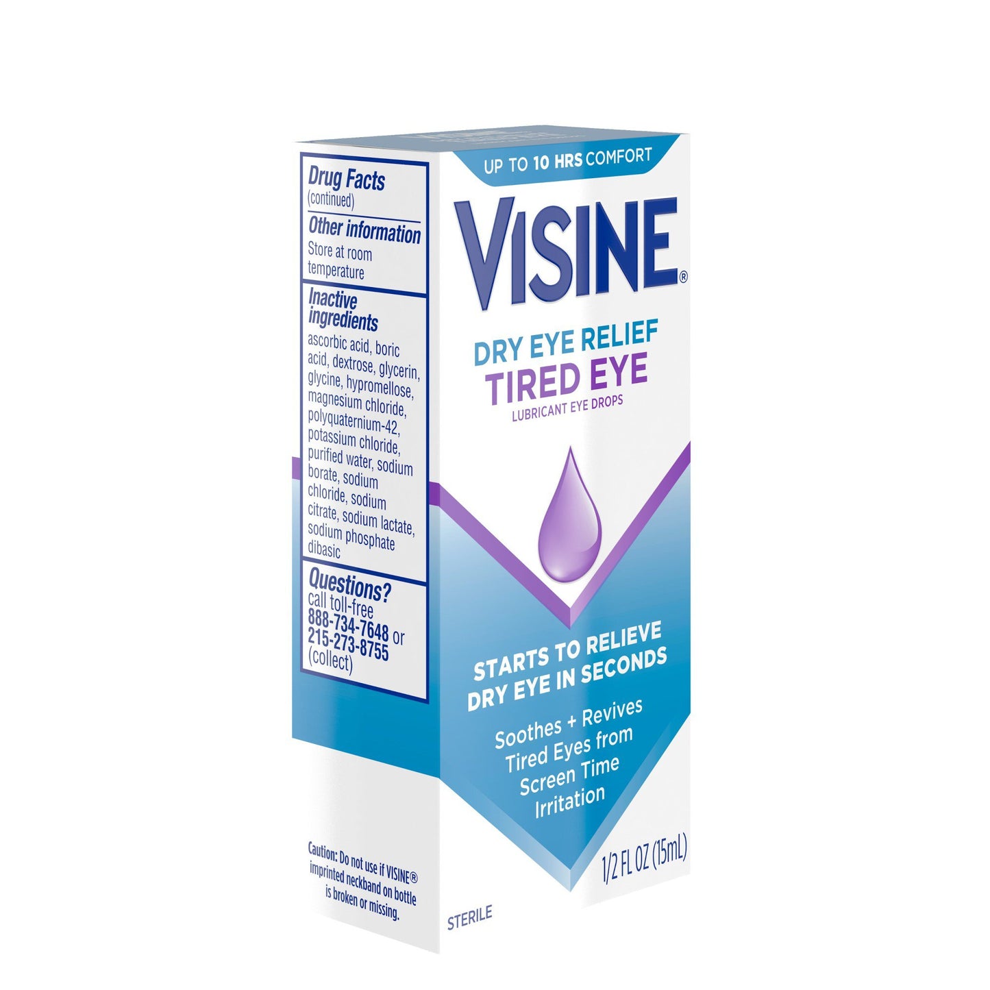 Visine Dry Eye Relief Tired Eye Lubricant Drops