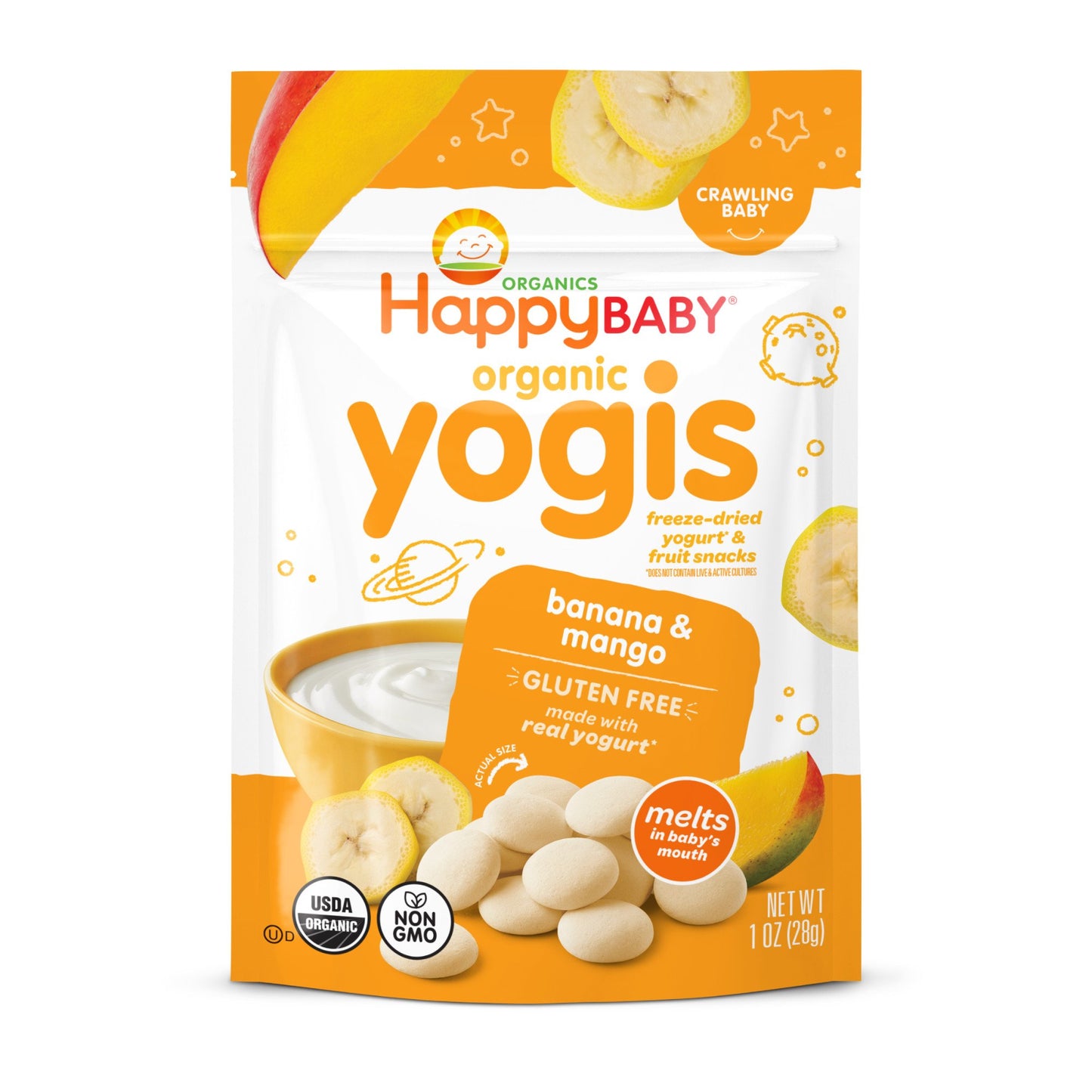 Happy Baby Organics Yogis Snack - Banana & Mango