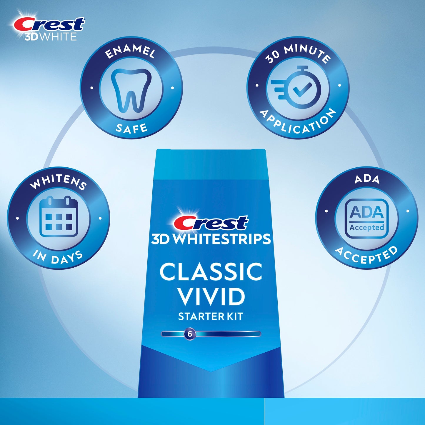 Crest 3DWhitestrips Dental Whitening Kit - Classic Vivid