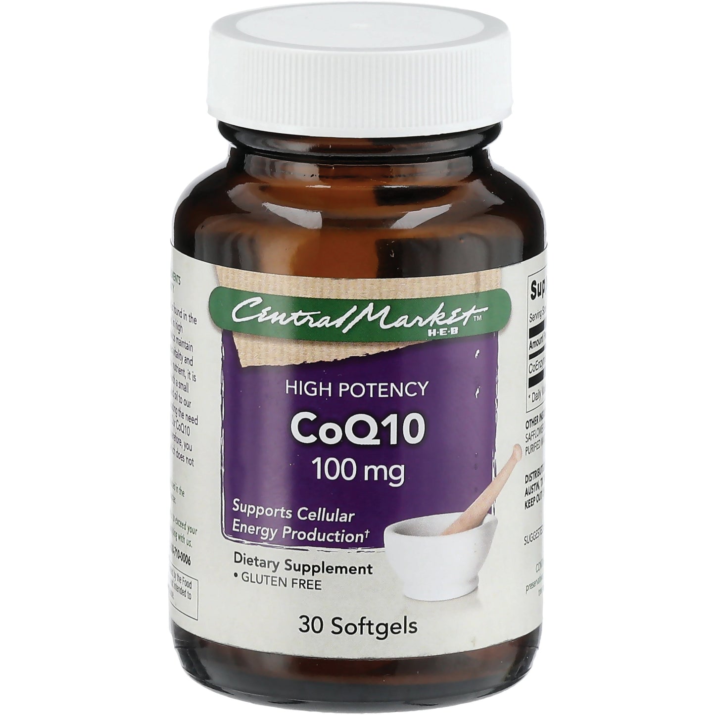Central Market CoQ10 100mg High Potency Softgels