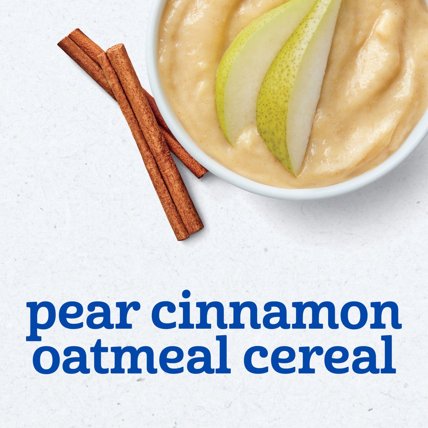 Gerber Stage 2 Baby Food - Pear Cinnamon Oatmeal Cereal, 4 oz Tubs