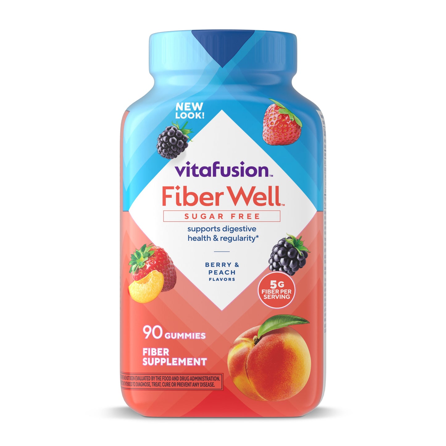 Vitafusion Fiber Well Sugar Free Gummies - Peach, Strawberry, & Berry