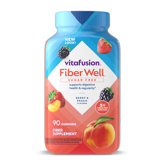 Vitafusion Fiber Well Sugar Free Gummies - Peach, Strawberry, & Berry
