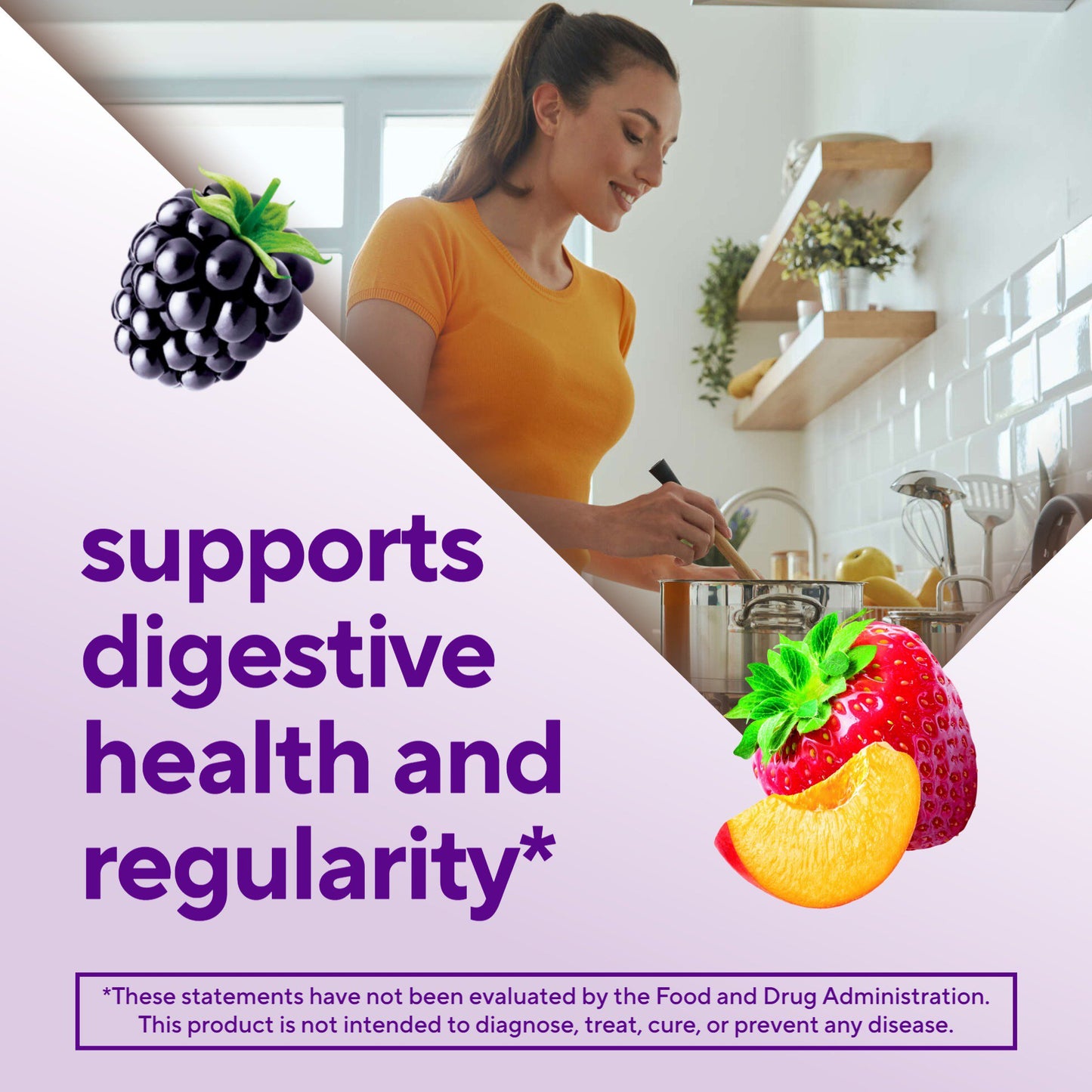 Vitafusion Fiber Well Sugar Free Gummies - Peach, Strawberry, & Berry