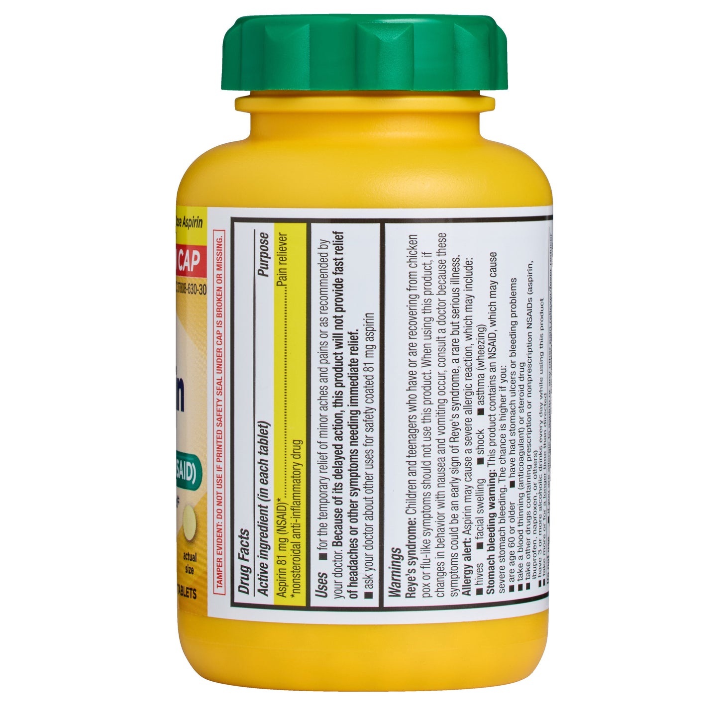 H-E-B Aspirin Enteric Coated Low Dose Tablets – 81 mg