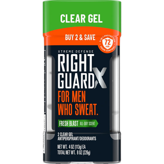 Right Guard Xtreme Defense Men's Antiperspirant Gel Deodorant - Fresh Blast, 2 pk