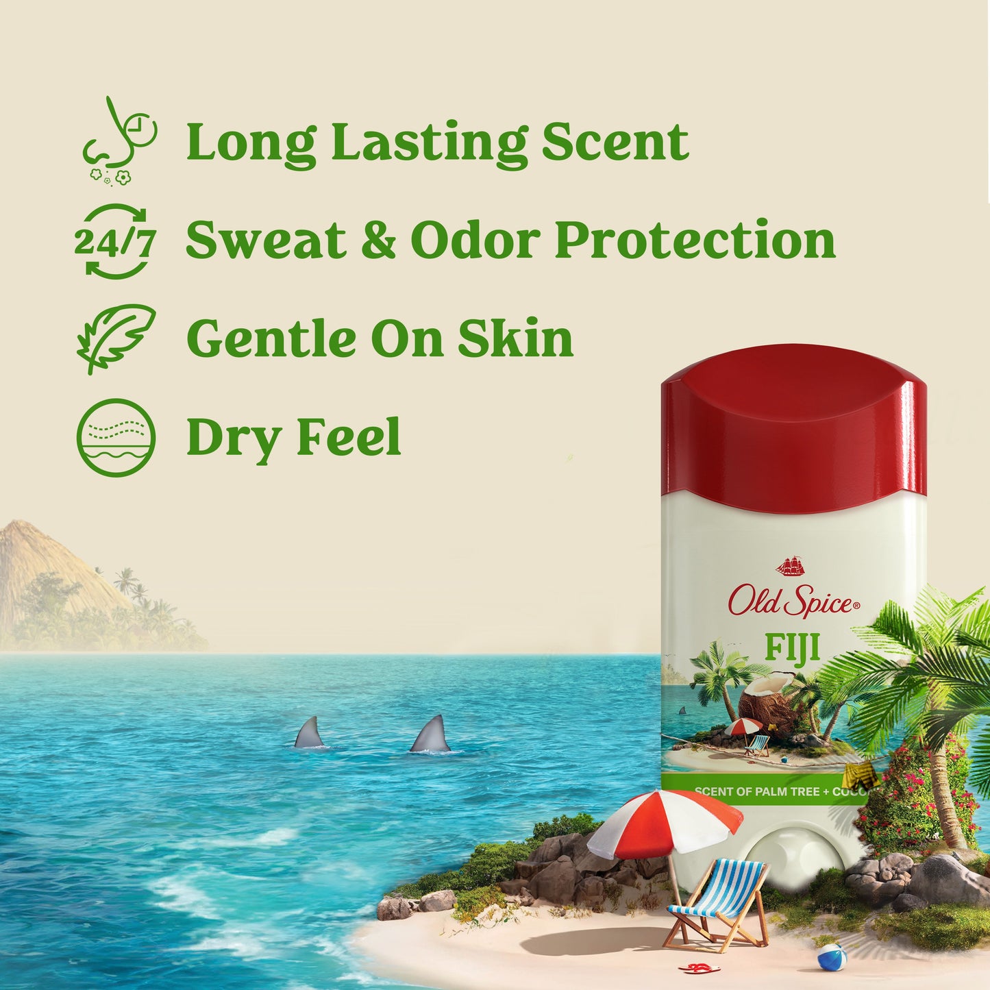 Old Spice Men's Antiperspirant  Deodorant - Fiji