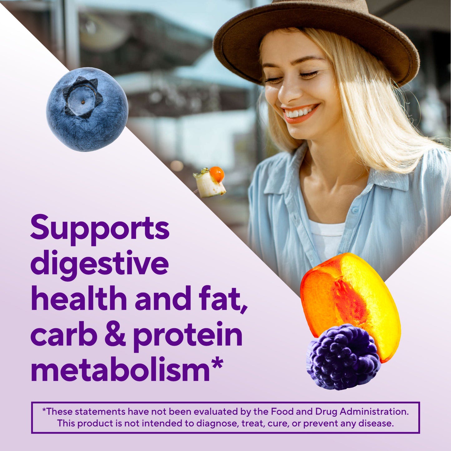 Vitafusion Fiber Well Sugar Free Weight Management Gummies - Peach, Raspberry, & Berry