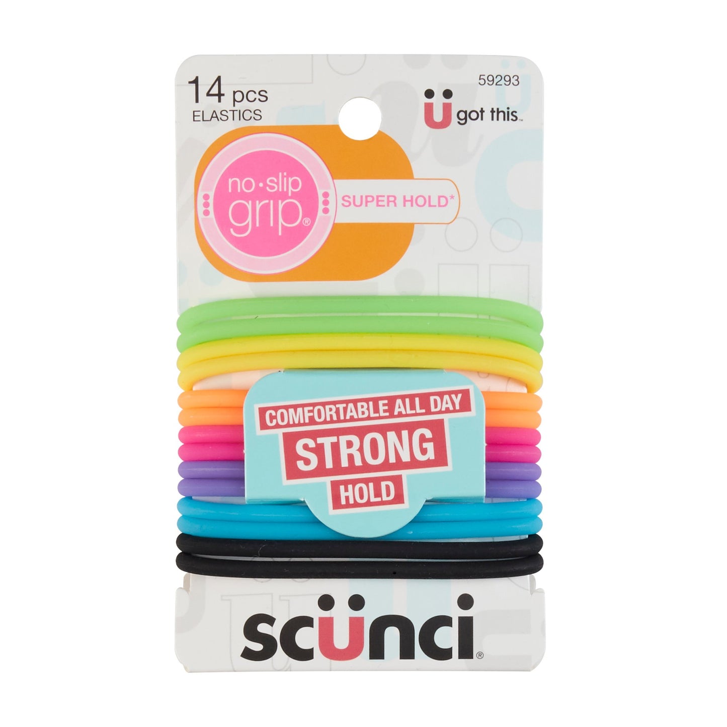 Scunci No-Slip Grip Bright Gel Elastics