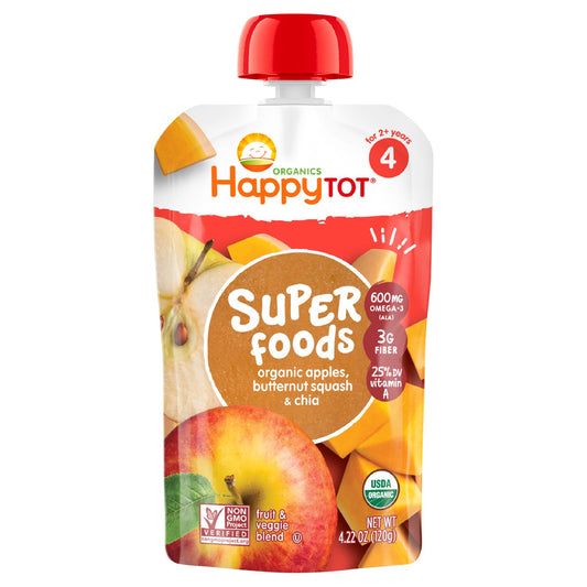 Happy Tot Organics Superfoods Pouch - Apples Butternut Squash & Chia