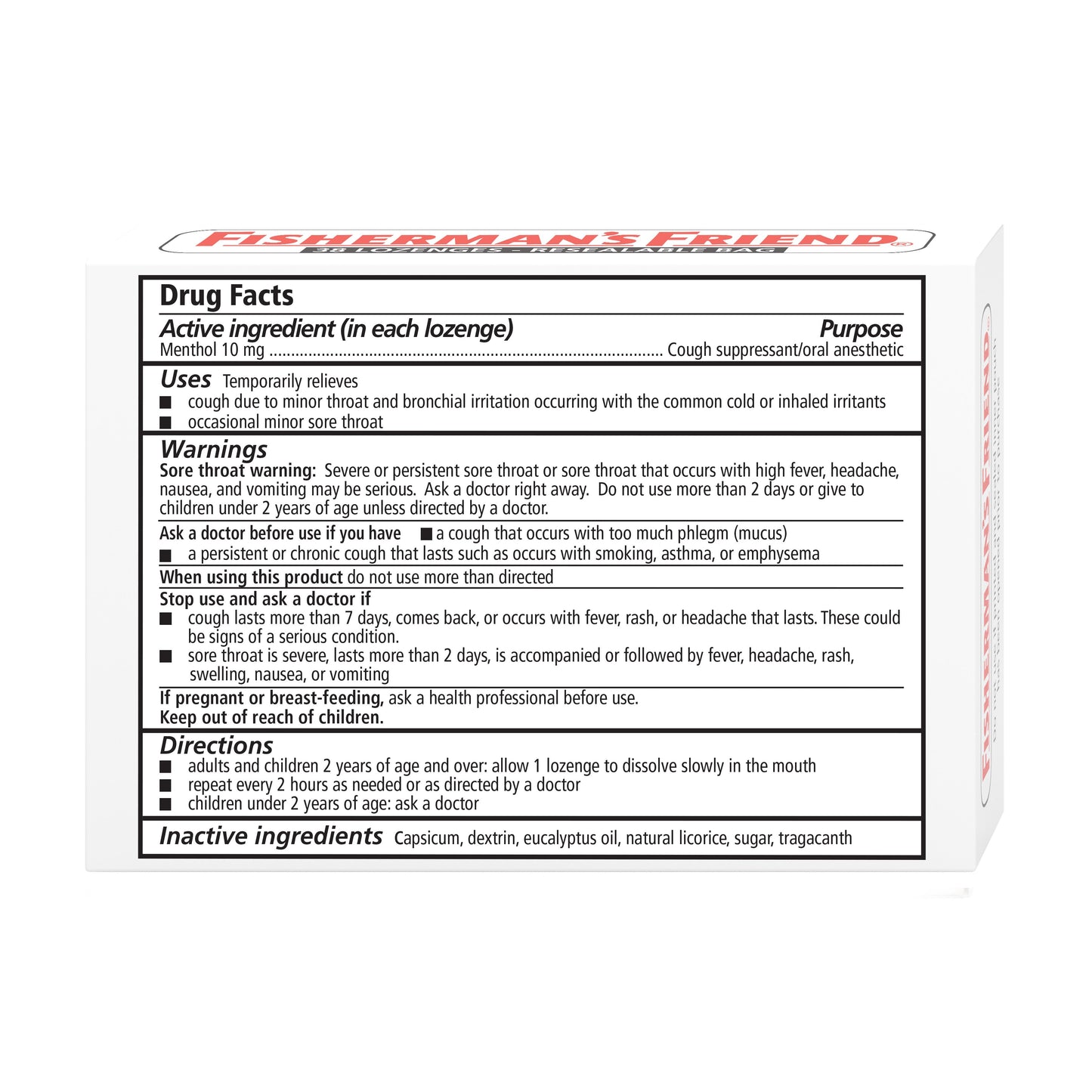 Fisherman's Friend Menthol Cough Suppressant Lozenges