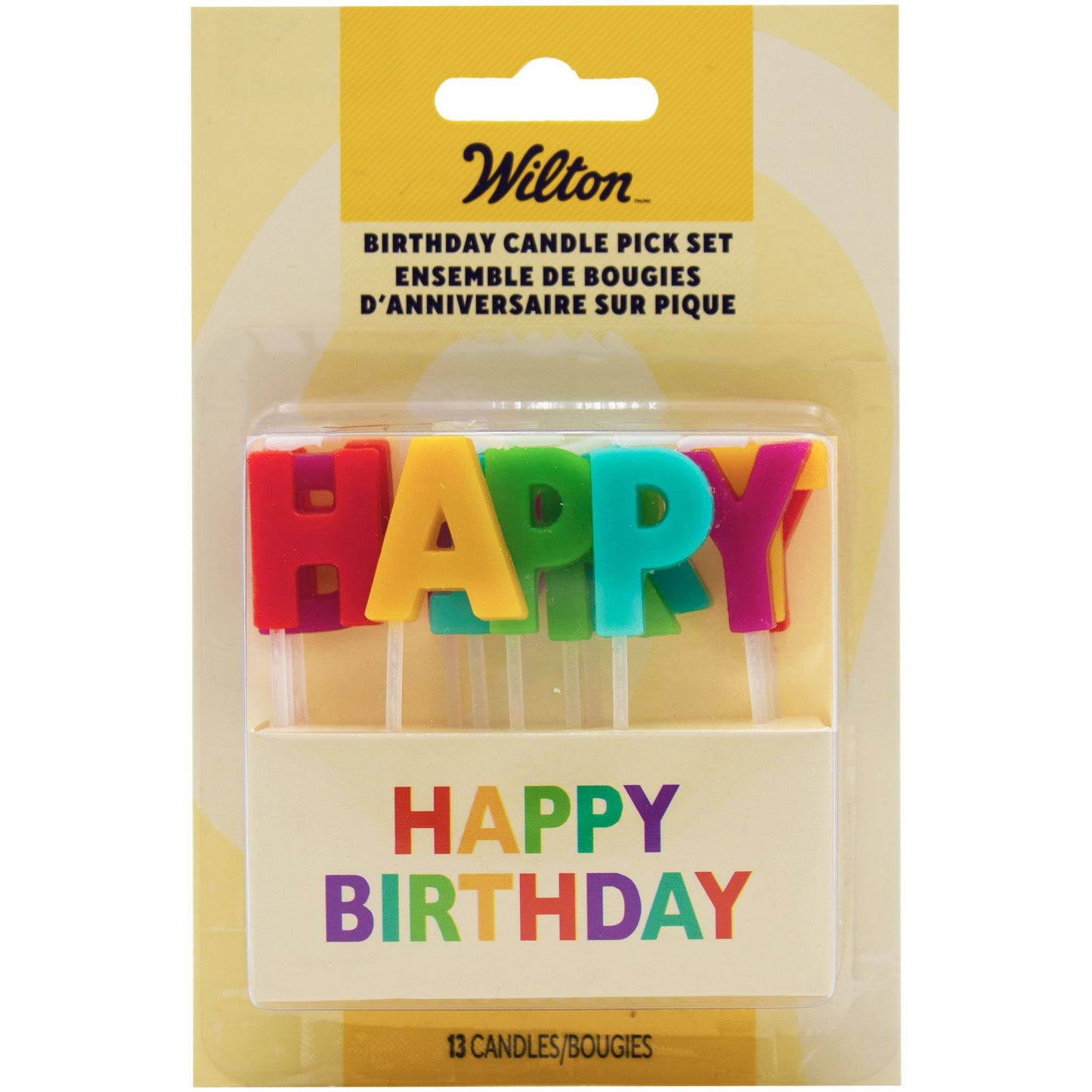 Wilton Happy Birthday 3 in High Candle Pick Set