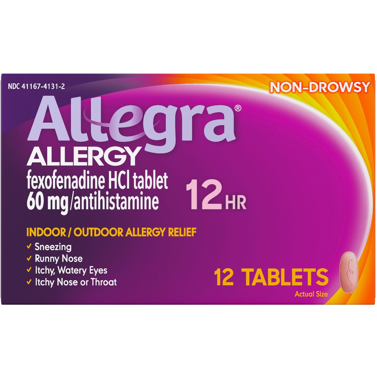 Allegra Adult 12 Hr Allergy Non-Drowsy Antihistamine Tablets