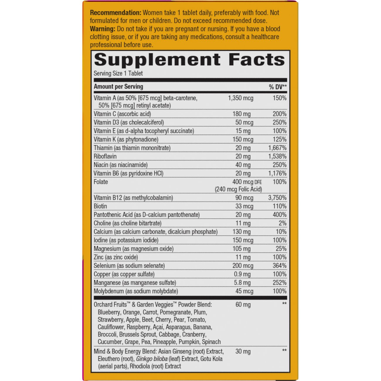 Nature's Way Alive! Women's 50+ Ultra Once Daily Multivitamin Tablets