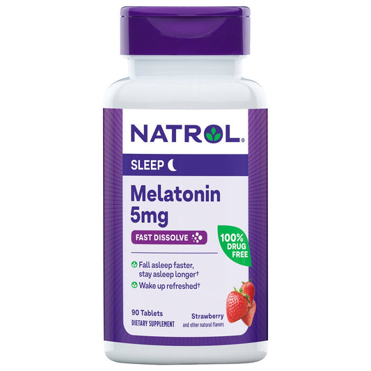 Natrol Melatonin 5 mg Fast Dissolve Strawberry Flavor Tablets