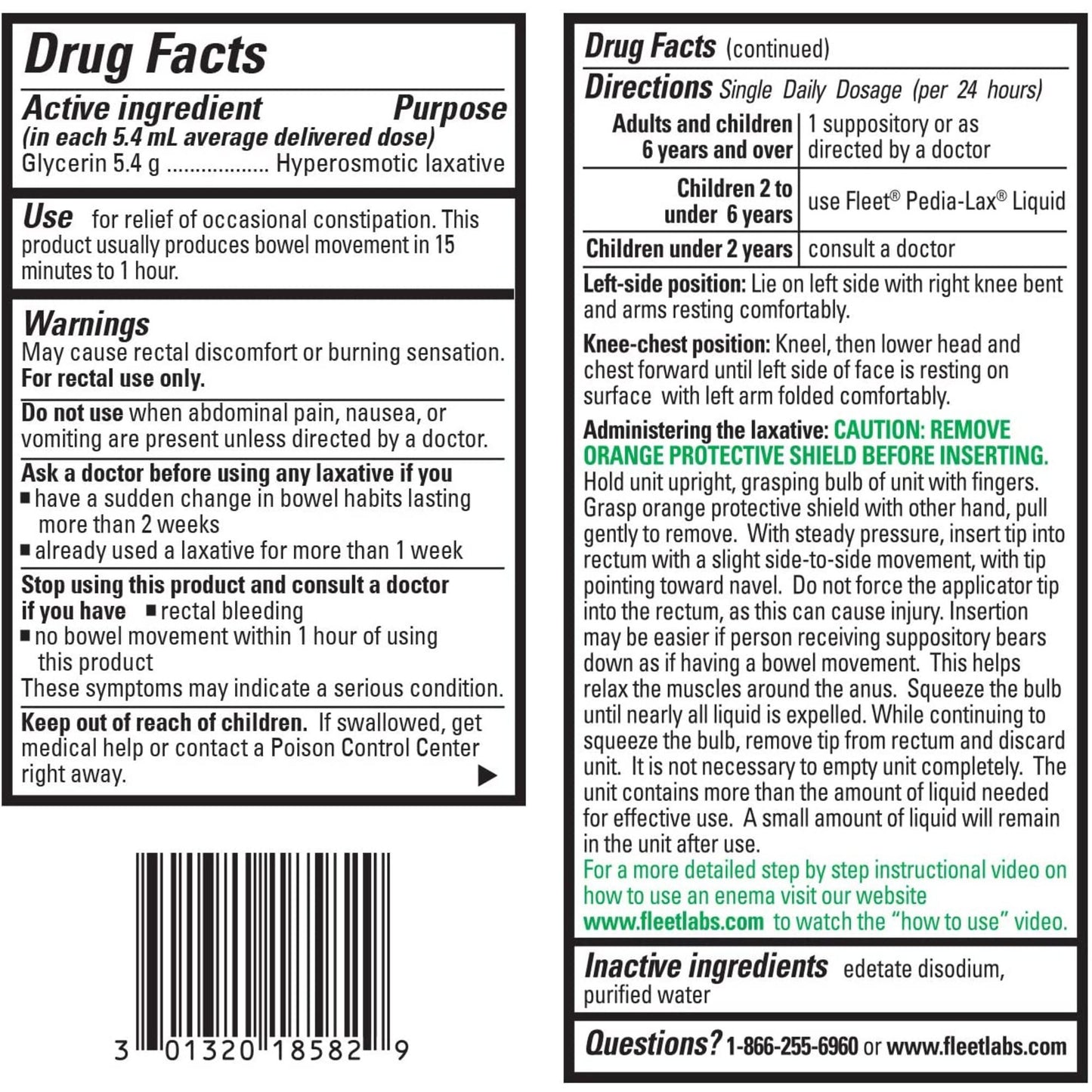 Fleet Liquid Glycerin Suppositories