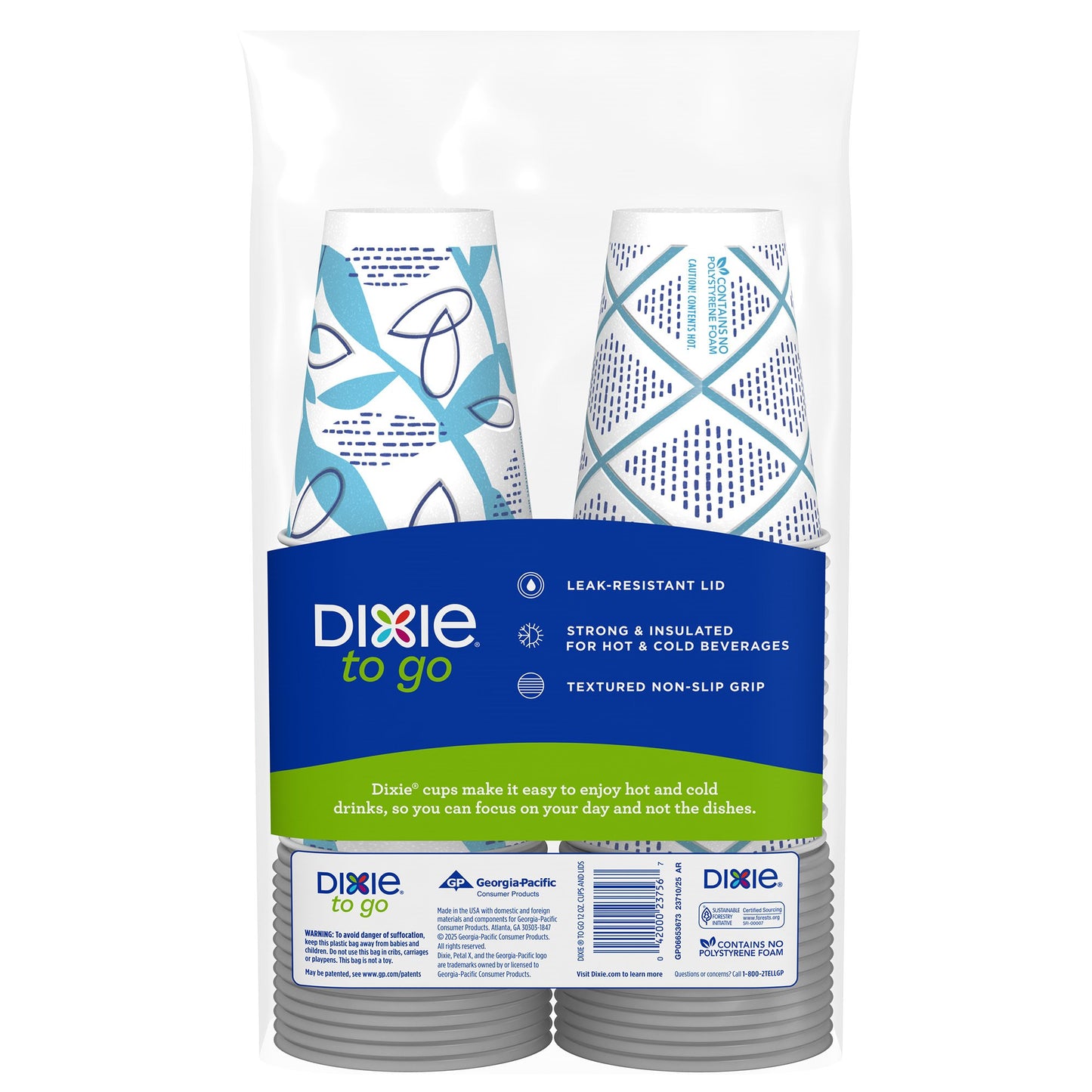 Dixie To Go 12 oz Paper Cups and Lids