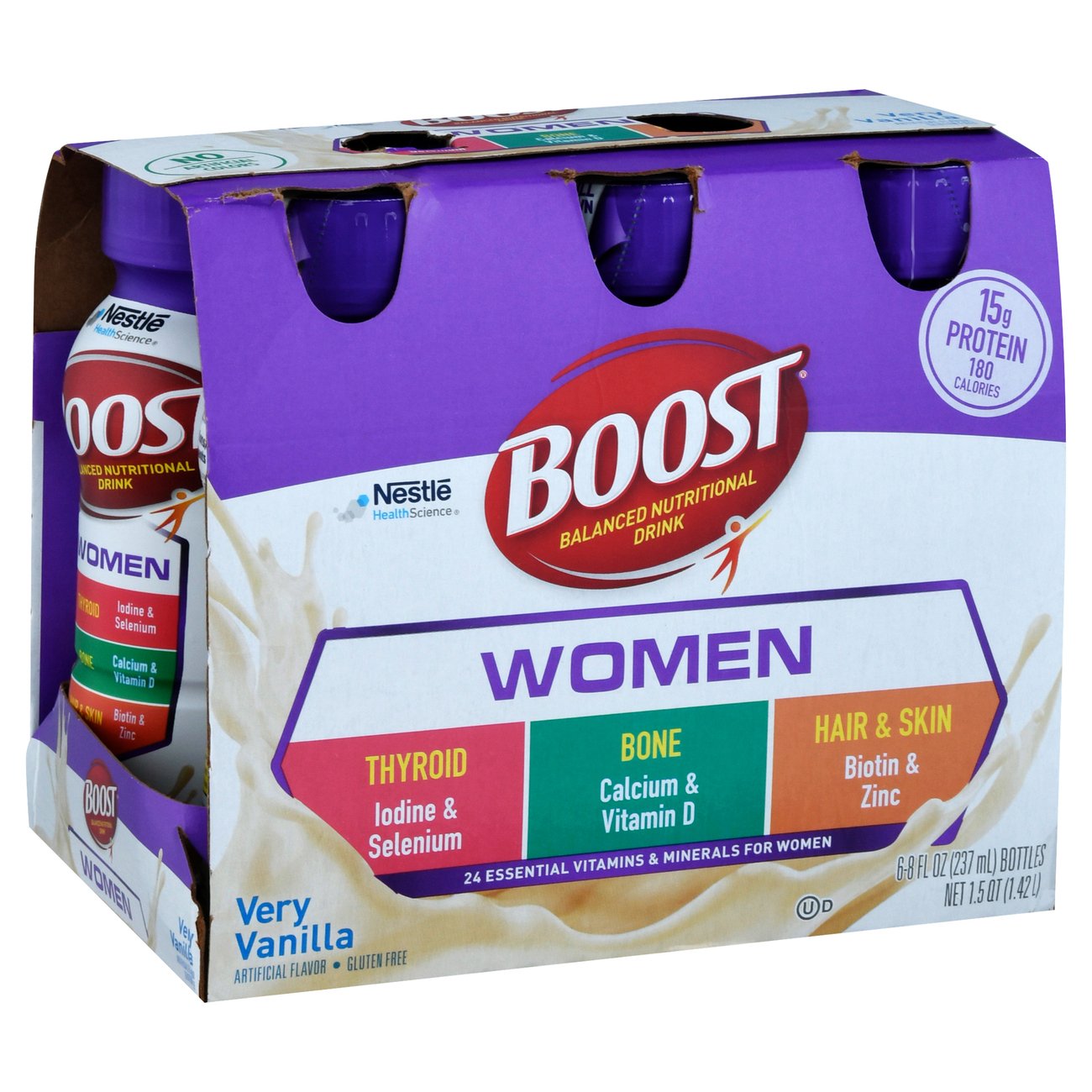 BOOST Calorie Smart Balanced Nutritional Drink Very Vanilla 6 pk