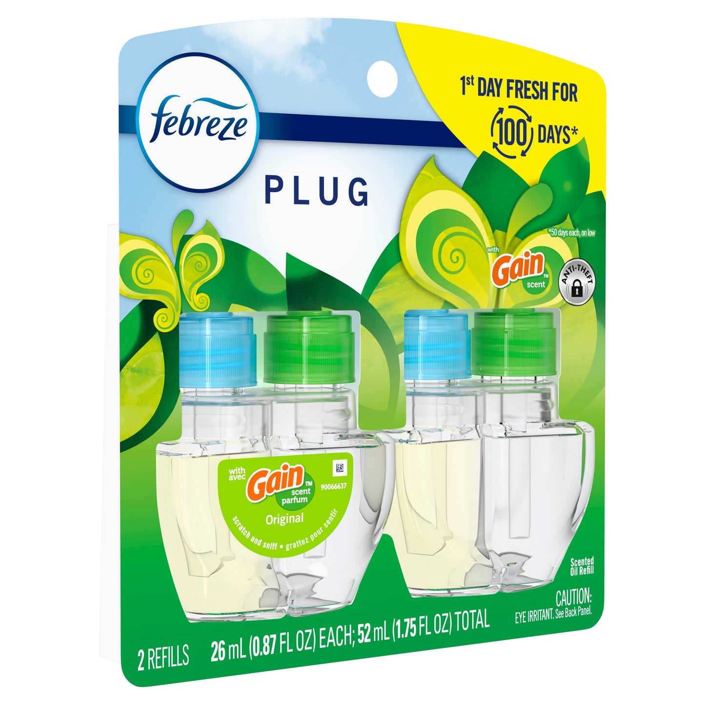 Febreze Plug In Air Freshener Odor-Fighting Scented Oil Refill Gain Scent