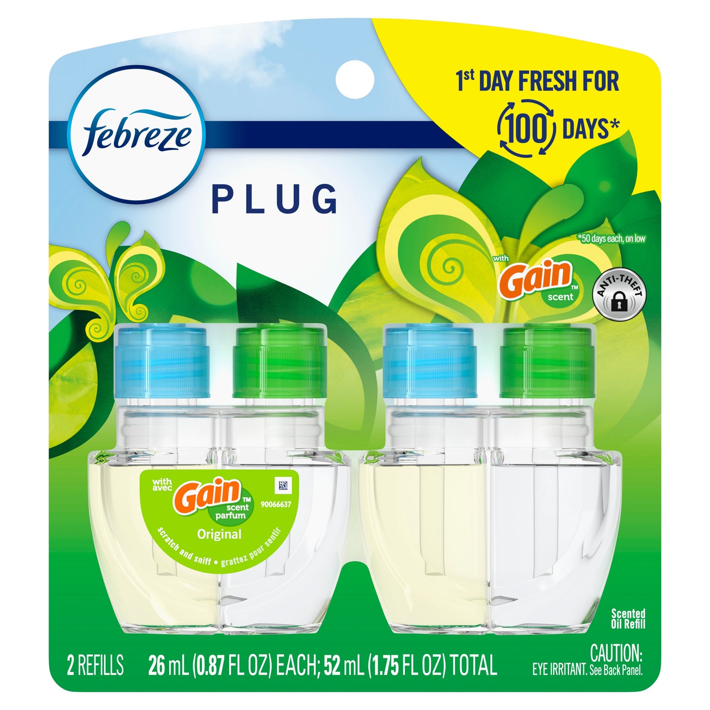 Febreze Plug In Air Freshener Odor-Fighting Scented Oil Refill Gain Scent