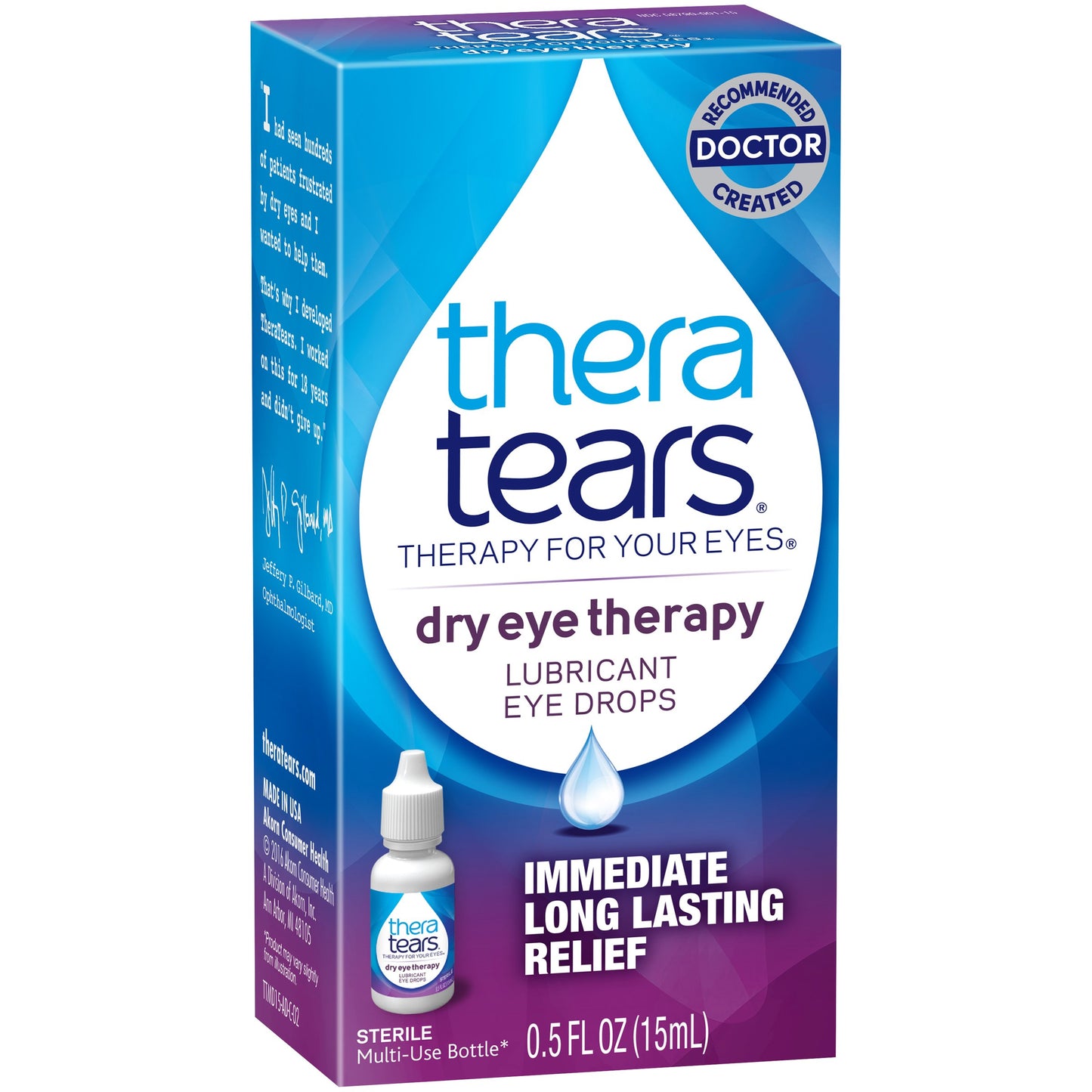 TheraTears Lubricant Eye Drops Sterile Multi-Use Bottle