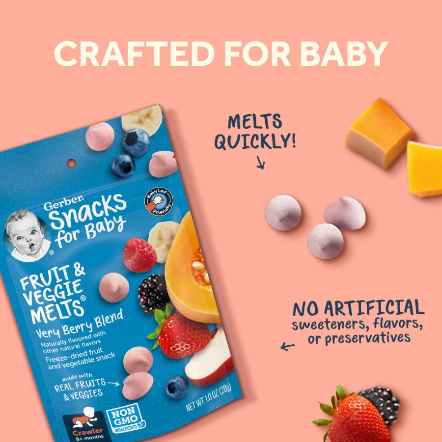 Gerber Snacks for Baby Fruit & Veggie Melts - Very Berry Blend